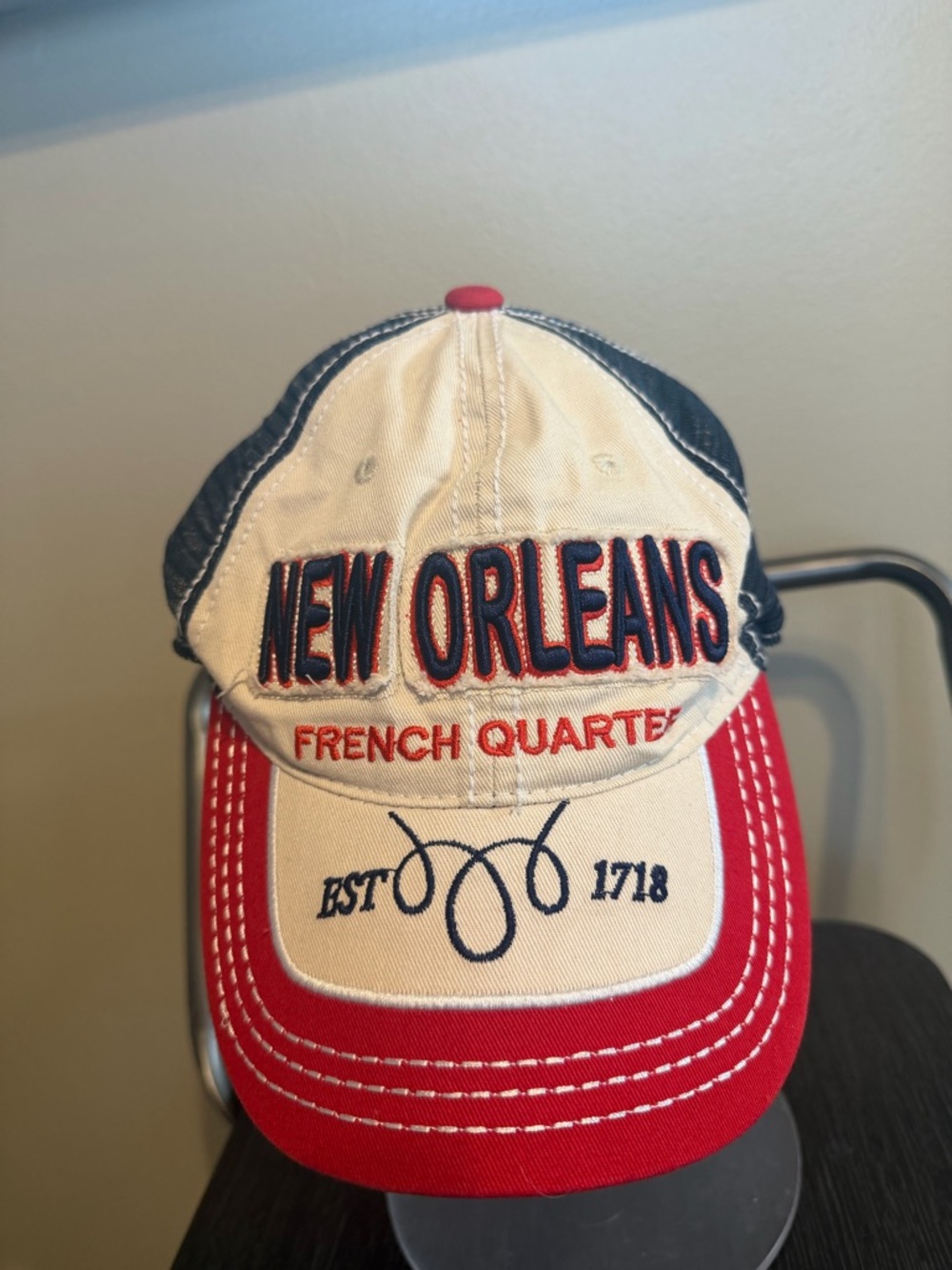 New Orleans French Quarter Trucker Hat 🇺🇸 Red White Blue Snapback